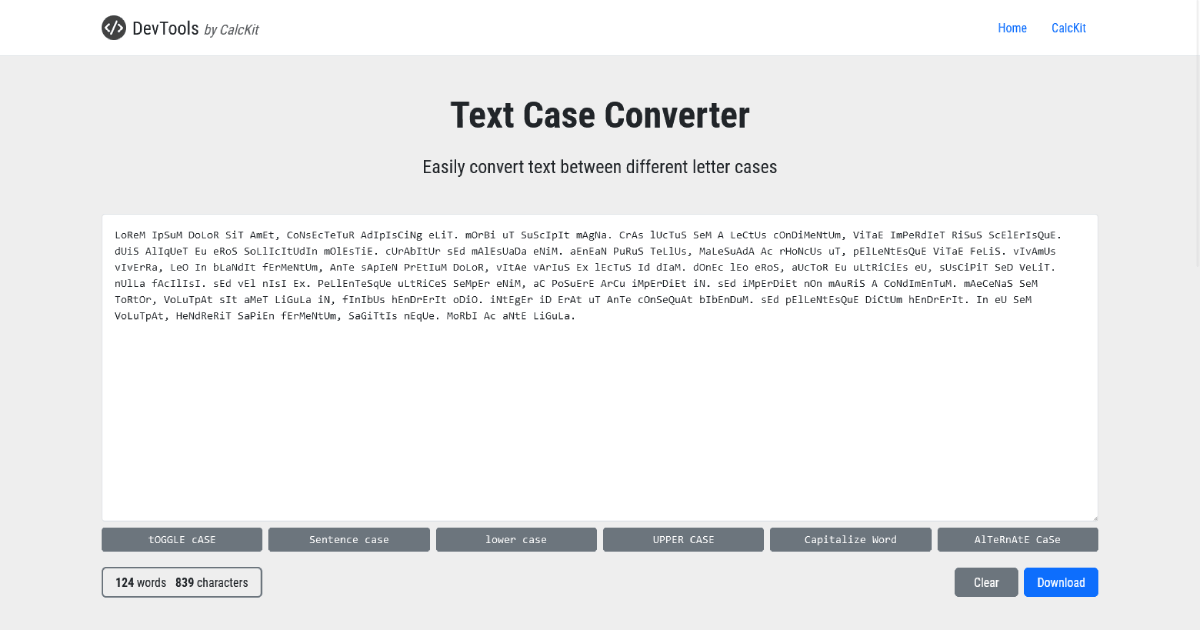 Text Case Converter DevTools by CalcKit