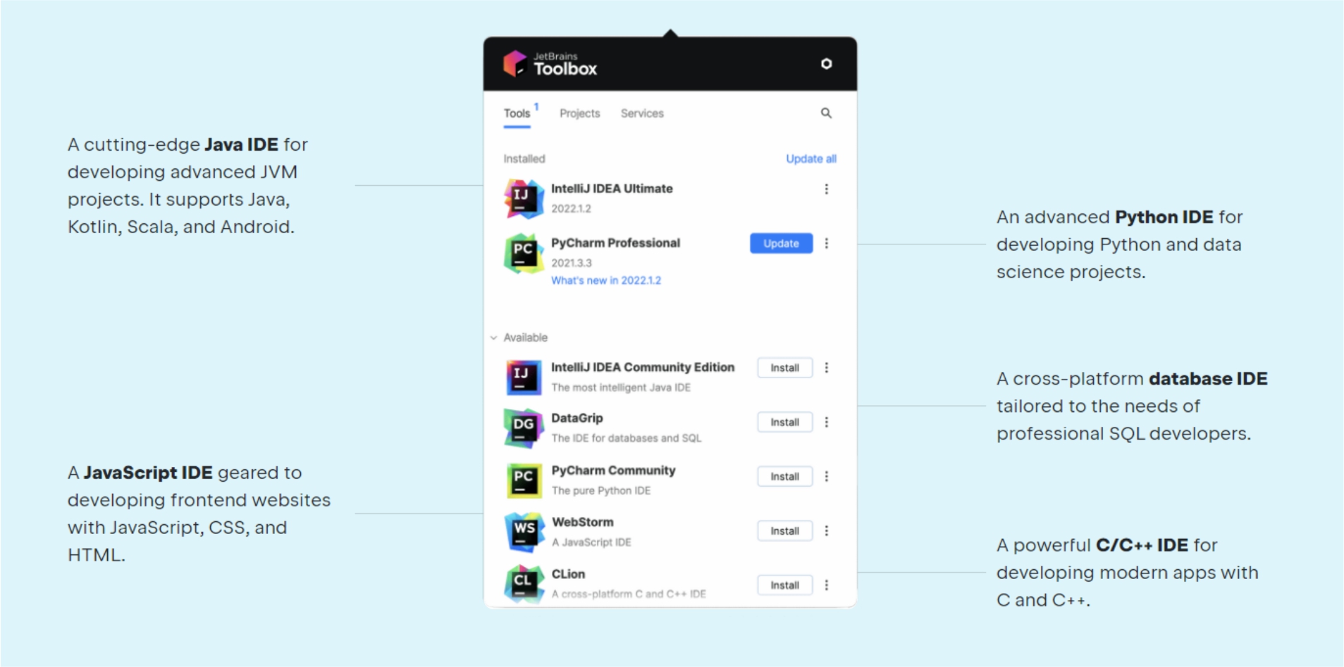 JetBrains Toolbox DevTools