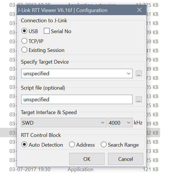 Jlink RTT Viewer not detecting Target Device Automatically Nordic Q&A Nordic DevZone