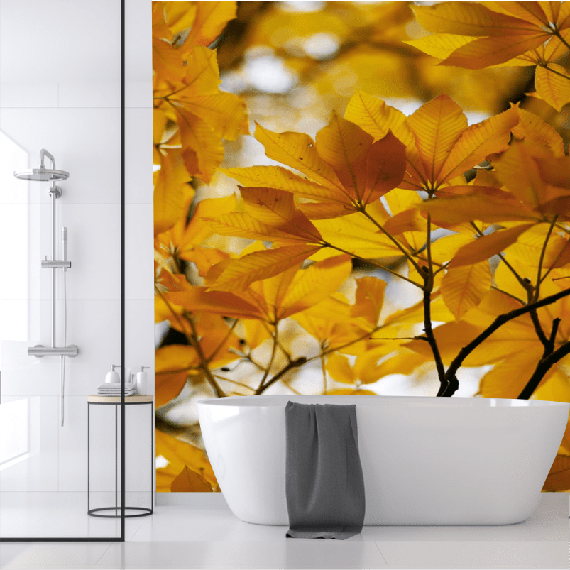 Yellow Leaves Wall Mural Dewaal Art