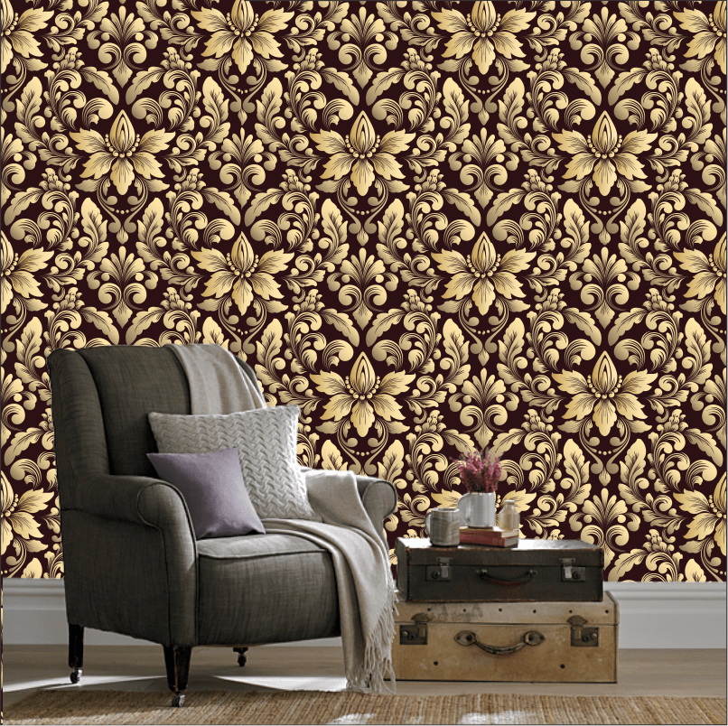 Gold look damask Dewaal Art
