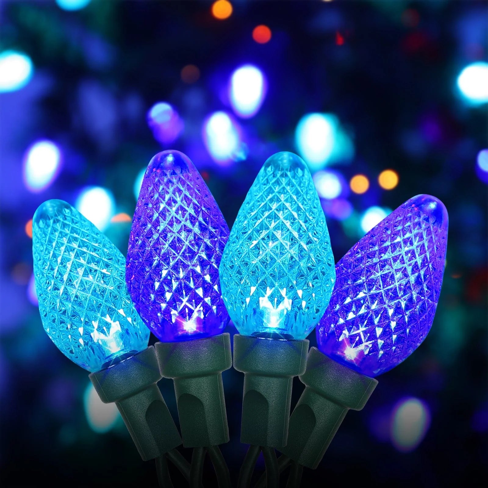 DEWENWILS Turquoise & Ice Blue LED Christmas Lights Outdoor, LED