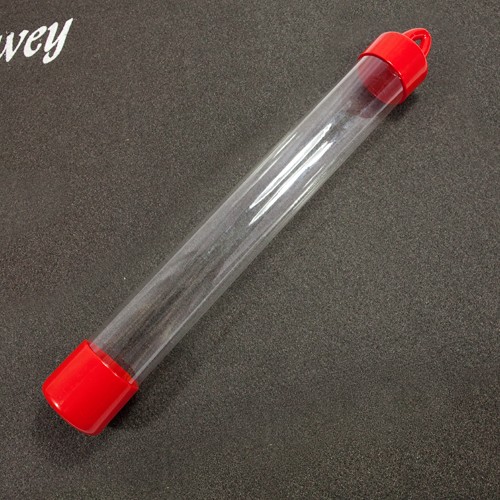 Clear Plastic Rod Tube with Hanger Caps J Dewey Rods