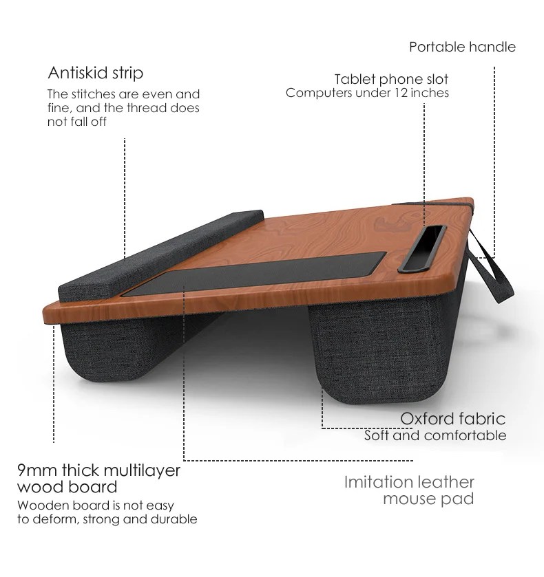 Home Office Wood Lap Laptop Desk With Cushion DewinErgo丨Professional Ergonomic Office