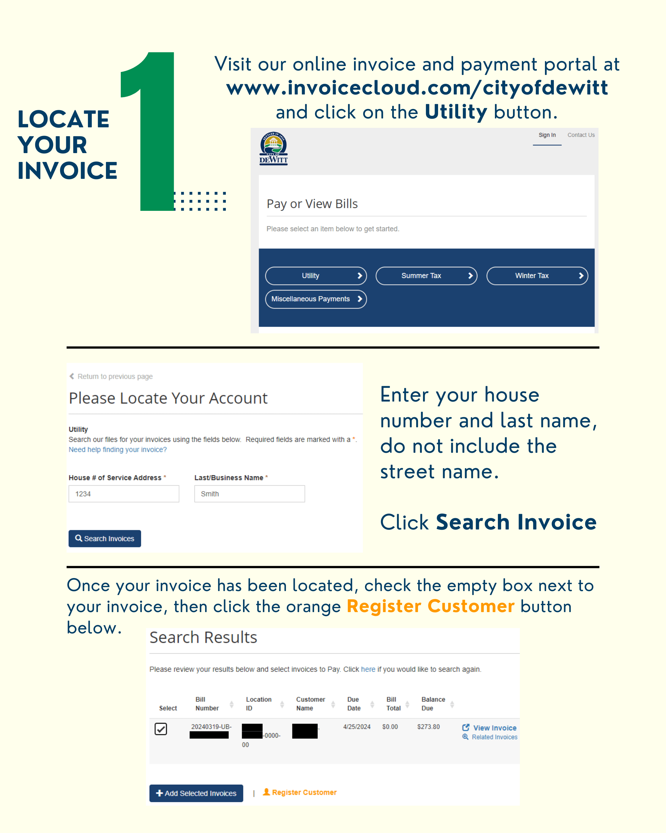 Create an Account for Utility & Tax Bills City of Dewitt