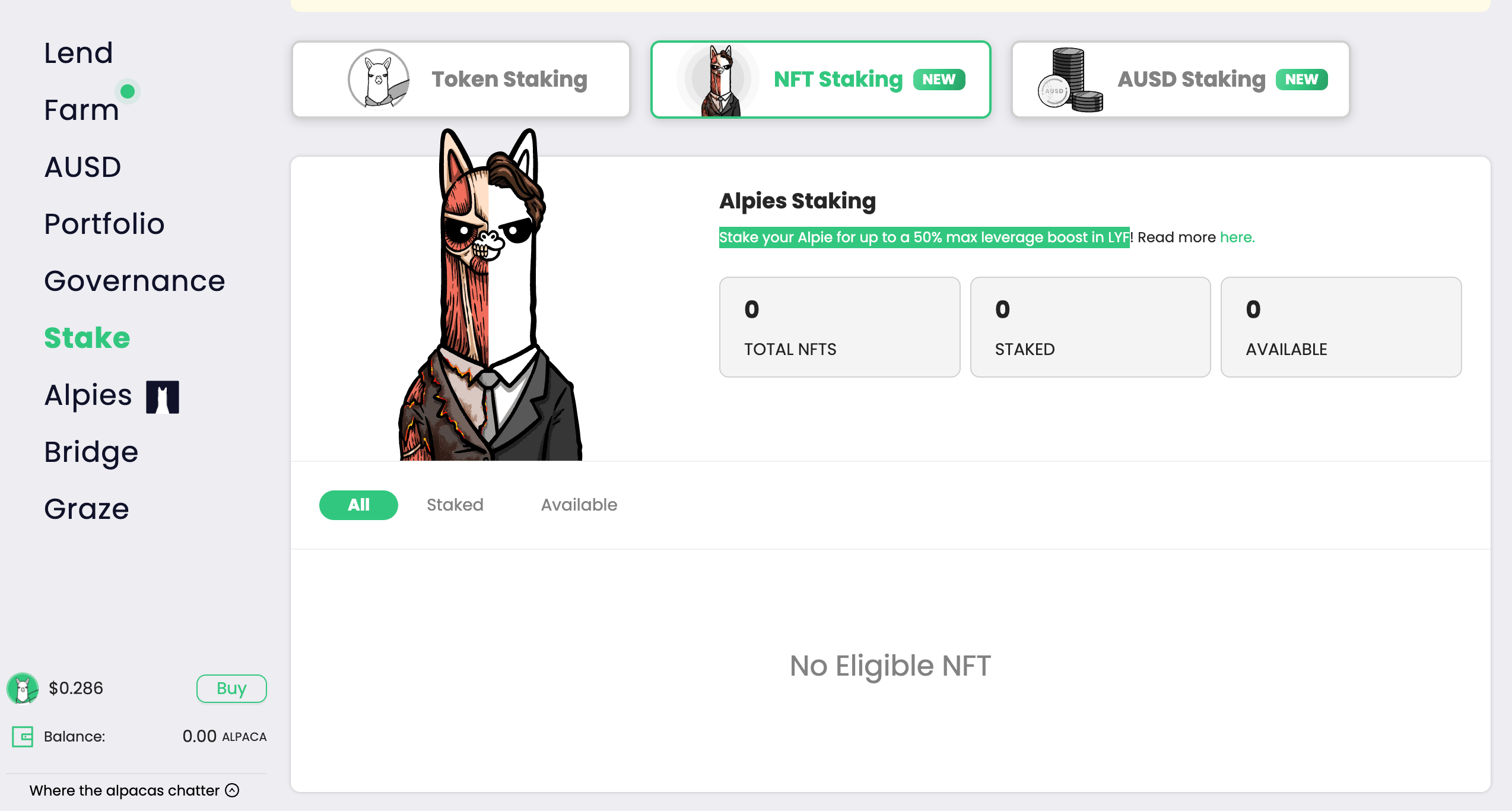 Stake NFT Alpies and Earn Higher Yields on Alpaca Finance DappBay