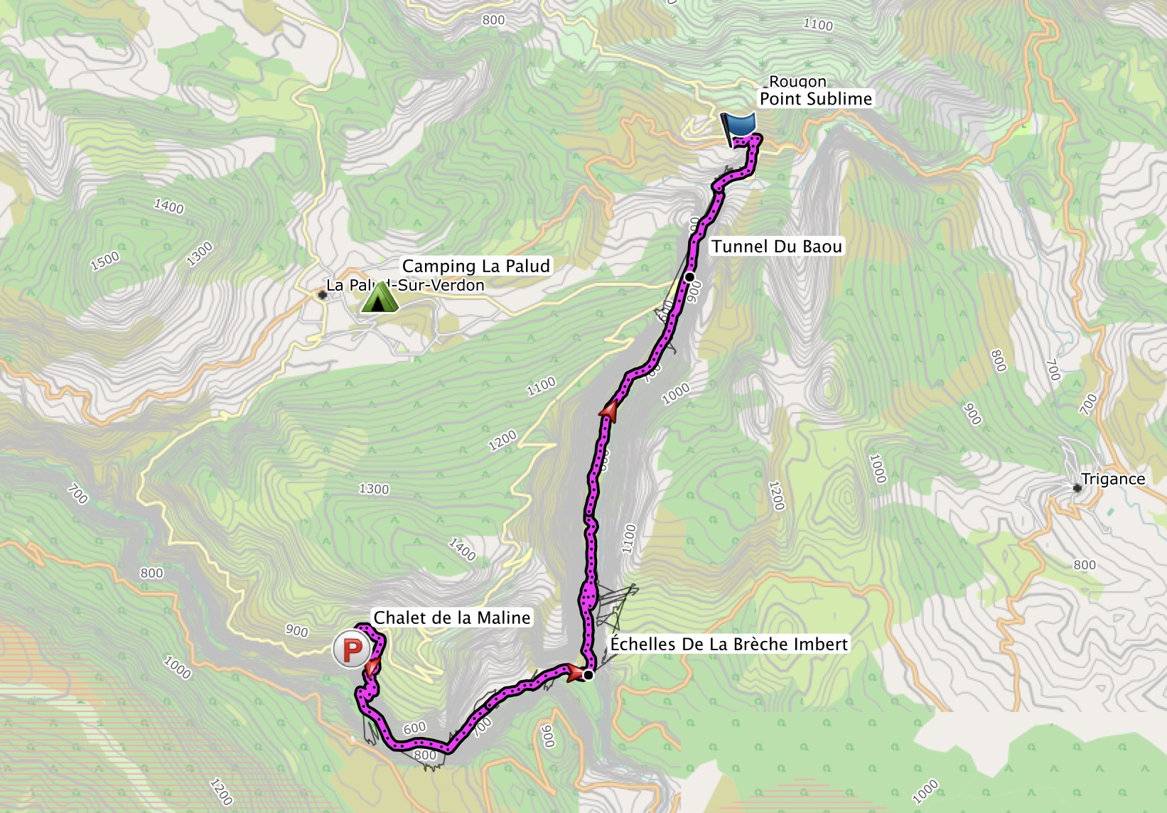 Plan Sentier Martel Tag 20 & 21 Wanderung “Sentier BlancMartel” und Rückreise nach