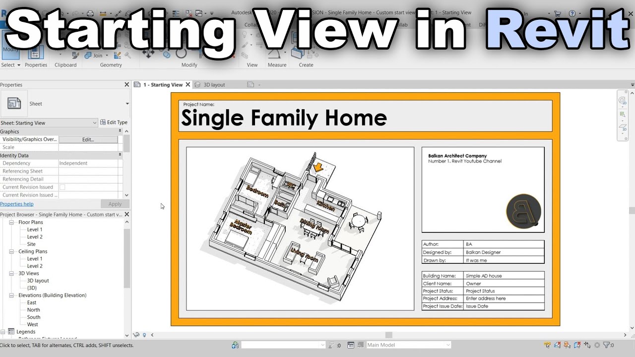 Starting View in Revit Revit Tutorial Dezign Ark