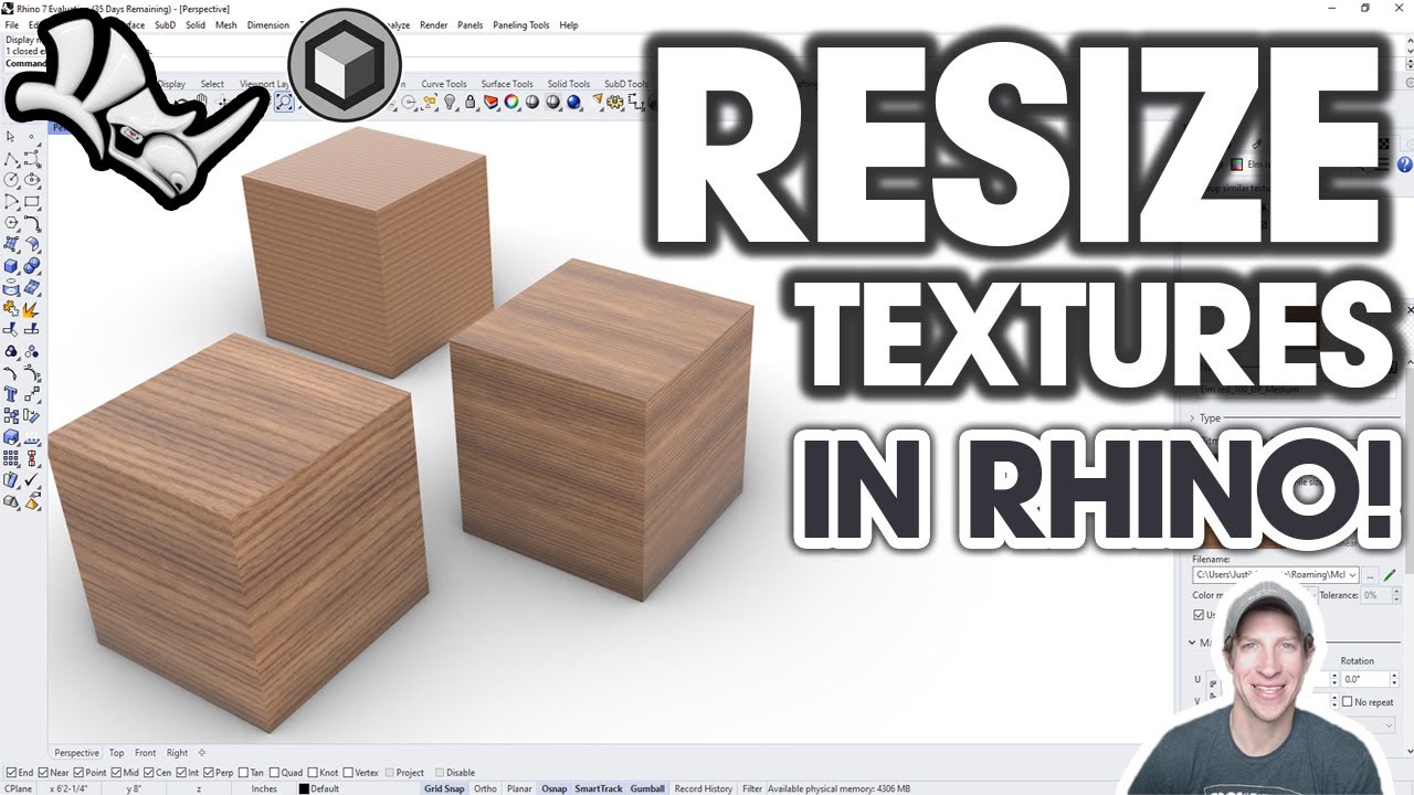 How to RESIZE AND REPOSITION Textures in Rhino! (Easy Tutorial