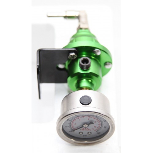 Universal Fuel Pressure Regulator with Oil Gauge TypeS Adjustable GREEN