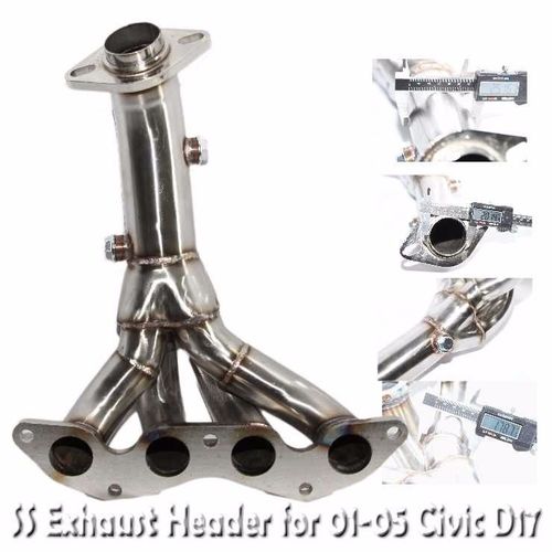 STAINLESS RACING MANIFOLD HEADER/EXHAUST 0105 HONDA CIVIC DX/LX D17 1.