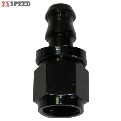 6 AN Black Straight PushOn Hose End Barb Fitting Fuel Line Oil 6AN