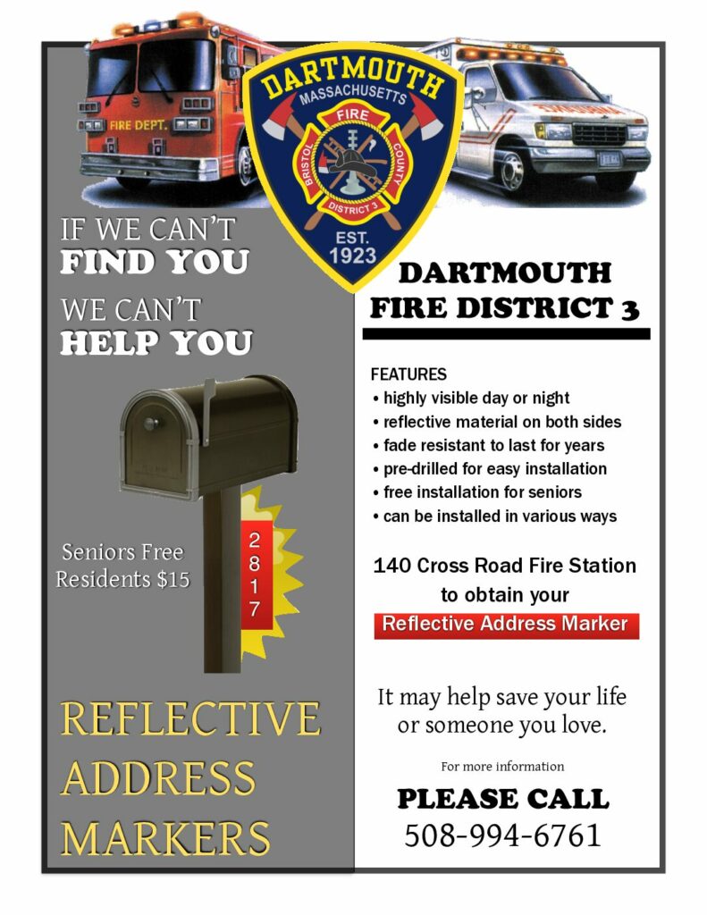Reflective Address Markers Dartmouth Fire District 3