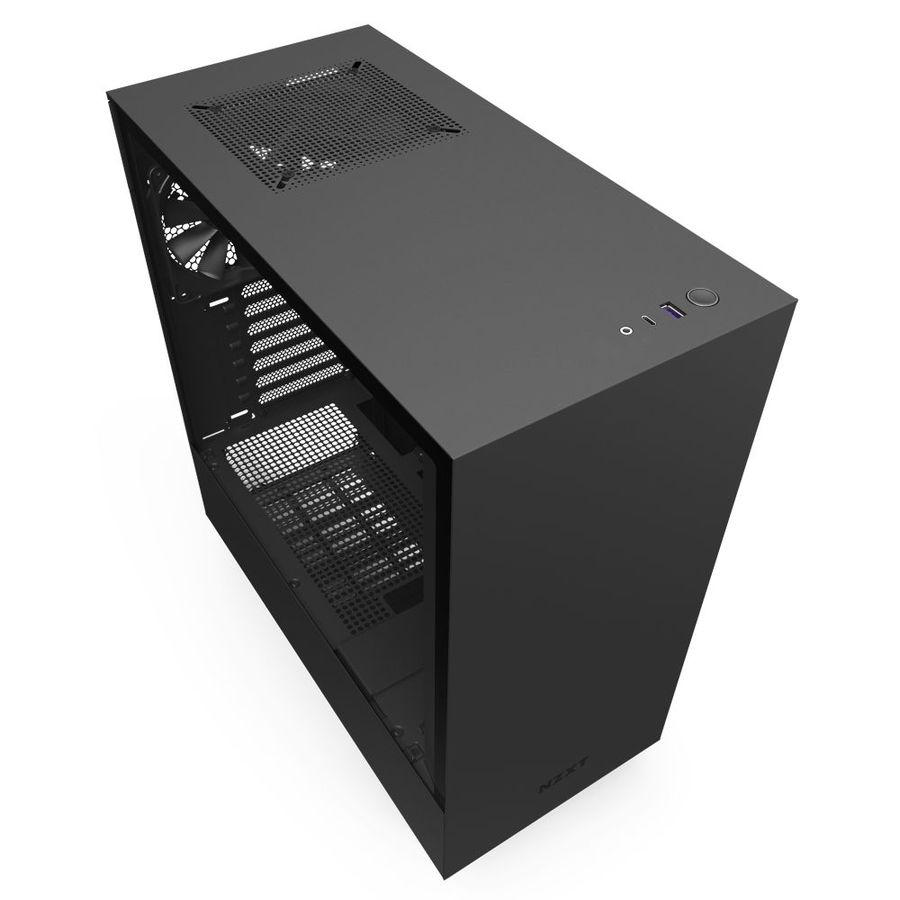 NZXT H510 COMPACT MIDTOWER CASE MATTE BLACK TEMPERED GLASS SIDE