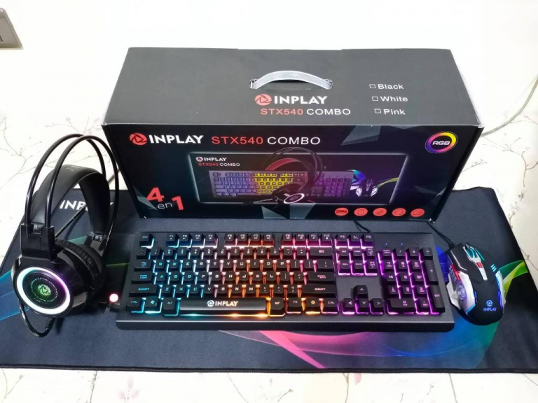 INPLAY STX540 4IN1 GAMING COMBO BLACK METAL FRAME MEMBRANE RGB