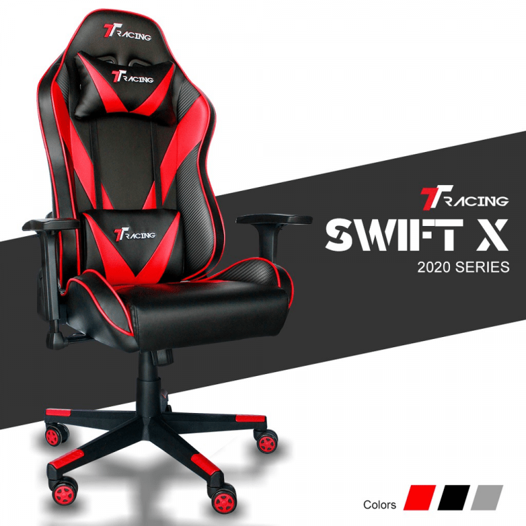 TTRACING SWIFT X 2020 GAMING CHAIR RED WIDE LUMBAR & SHOULDER