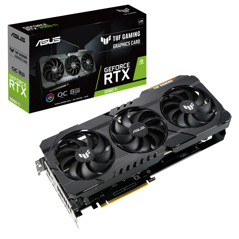 ASUS TUF RTX 3060TI V2 OC 8GB GDDR6 256BIT GRAPHICS CARD LHR EDITION