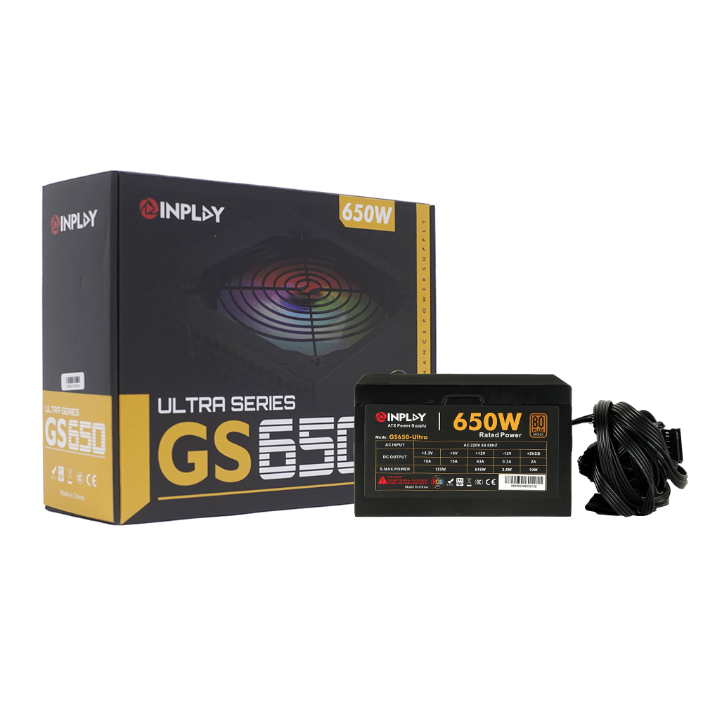 INPLAY ULTRA SERIES RGB GS650 650W 80+ BRONZE POWER SUPPLY DFESTORE
