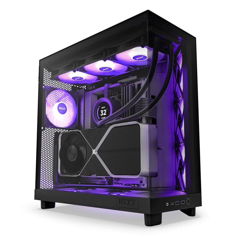 NZXT H6 FLOW RGB COMPACT DUAL-CHAMBER ATX MID-TOWER GAMING CASE – BLACK