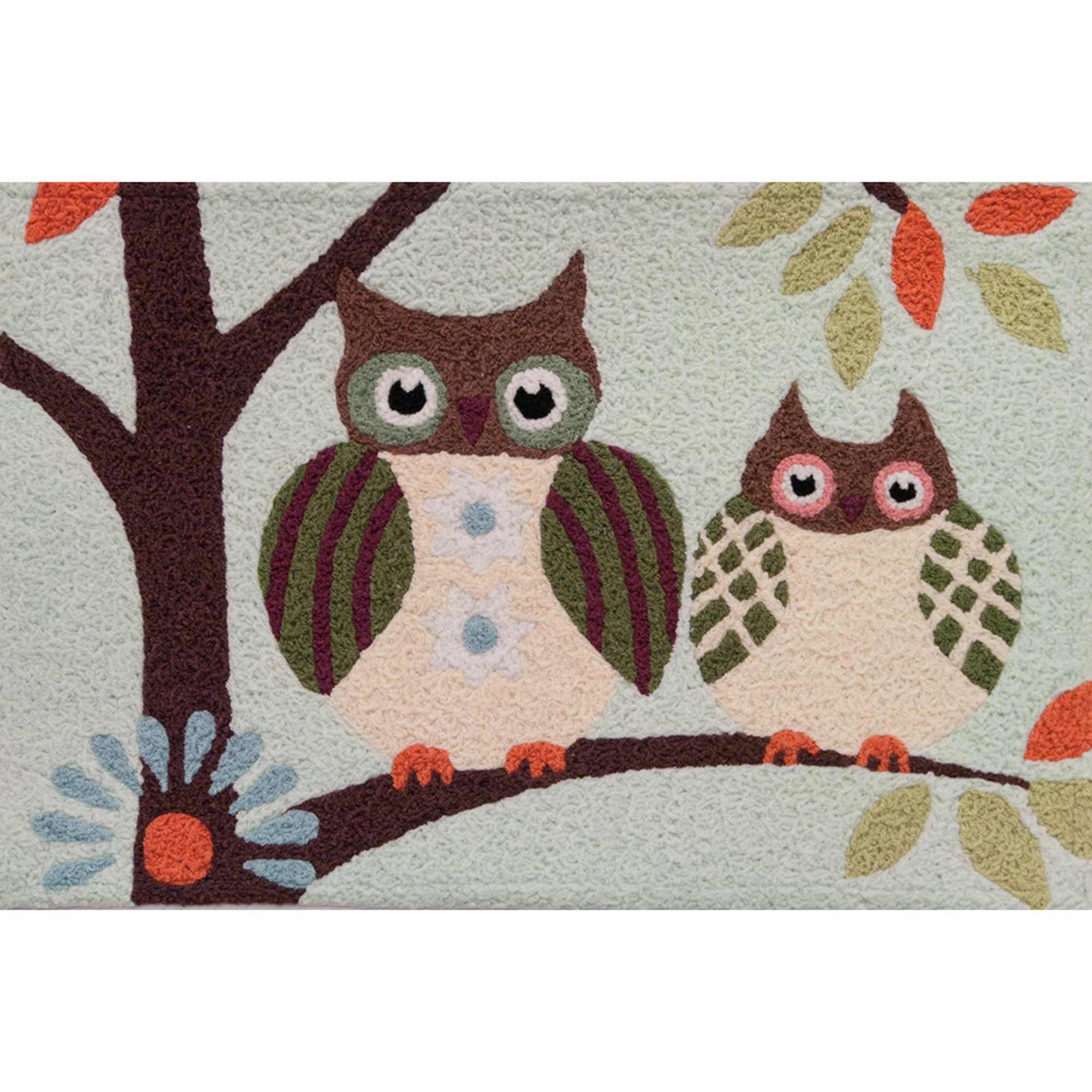 Jellybean Patchwork Owls Outdoor Door Mat DFOHome