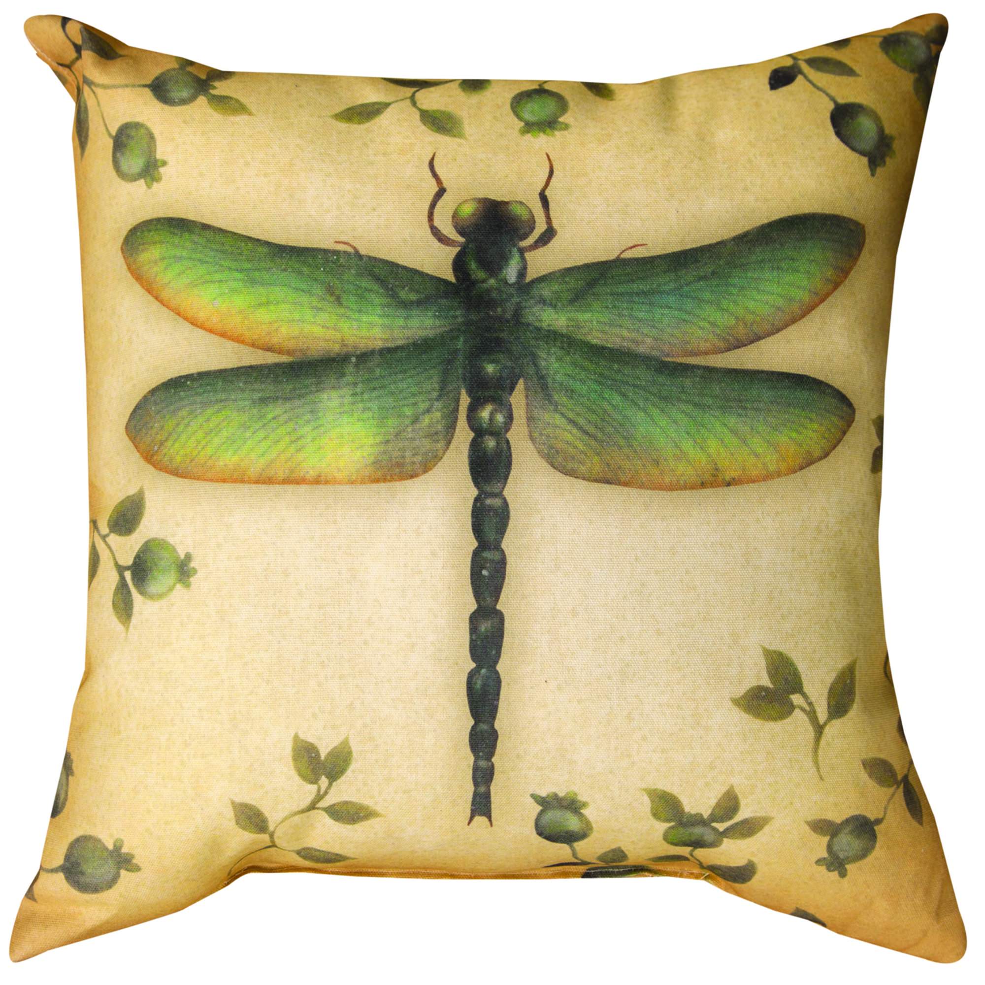 Insects Dragonfly Outdoor Pillow 18 Square on Sale DFOHome