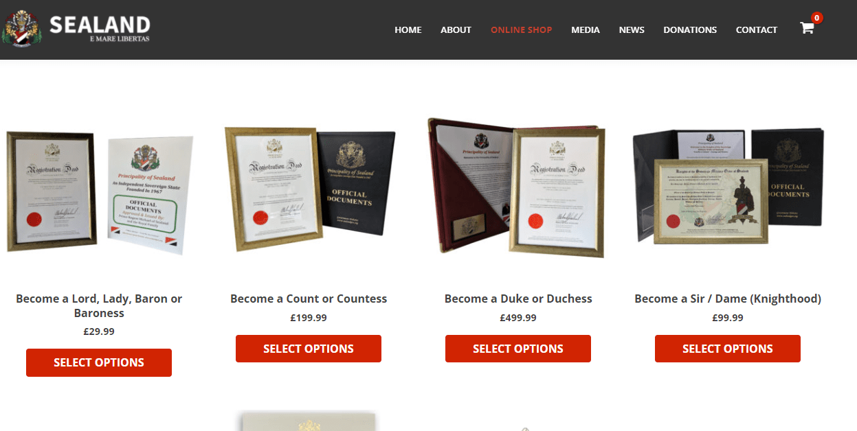 Hacked installed malware detected on website selling nobility titles