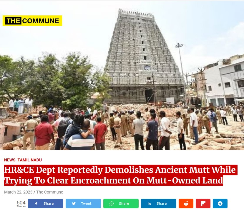 DMK Government Accused of Demolishing Hindu Temples Fact Check