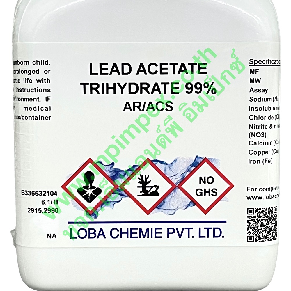 Loba Chemie™ LEAD ACETATE TRIHYDRATE 99, 500 กรัม M&P IMPEX นำเข้าและจำหน่ายอุปกรณ์