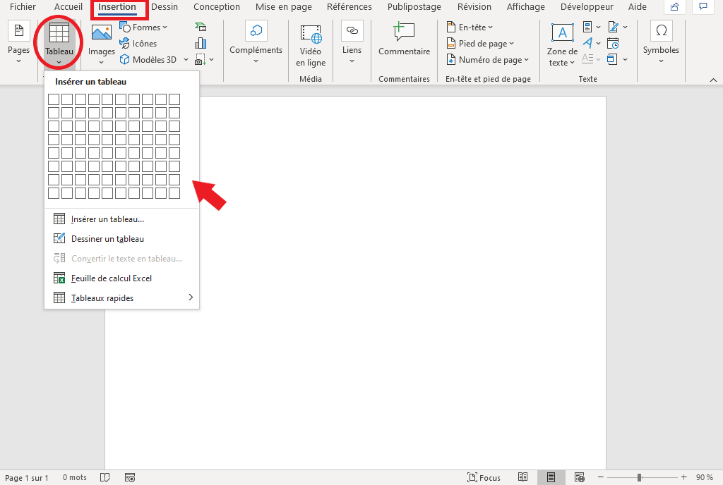 Comment faire un tableau sur Word ? Académie AVEC