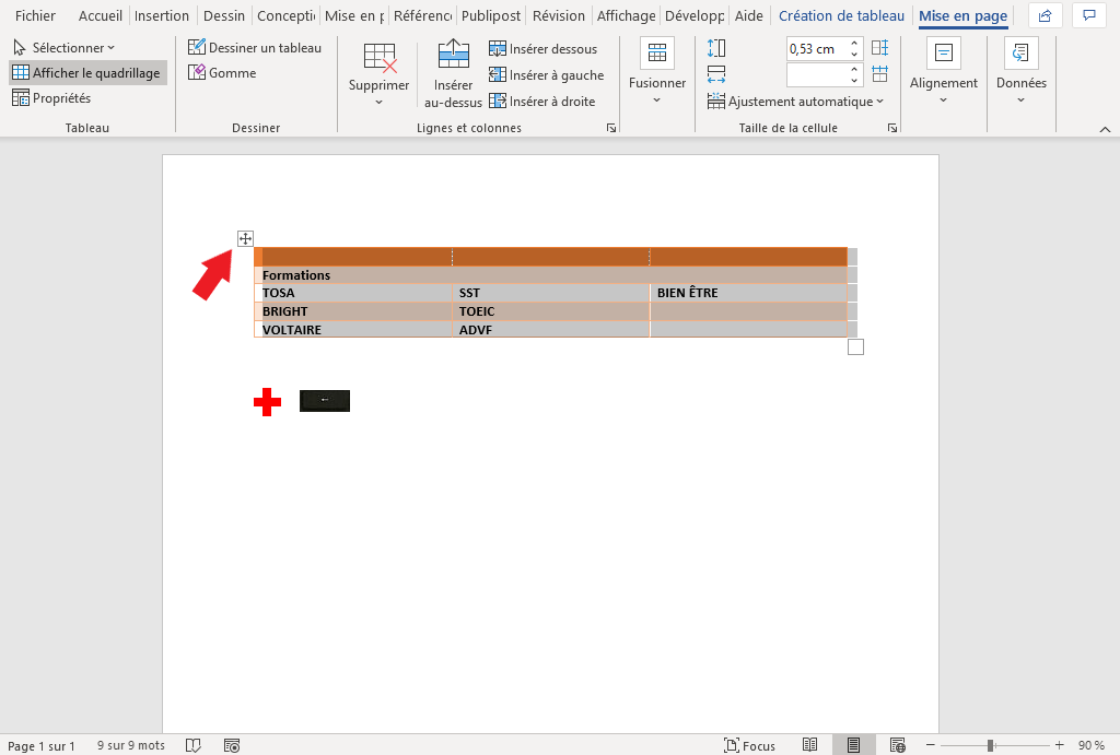 Comment faire un tableau sur Word ? Académie AVEC