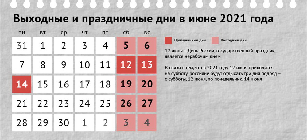 График работы Детской поликлиники в выходные и праздничные дни в июне