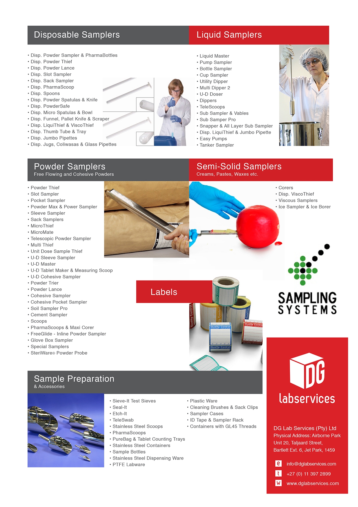 Sampling Equipment DG Lab Services