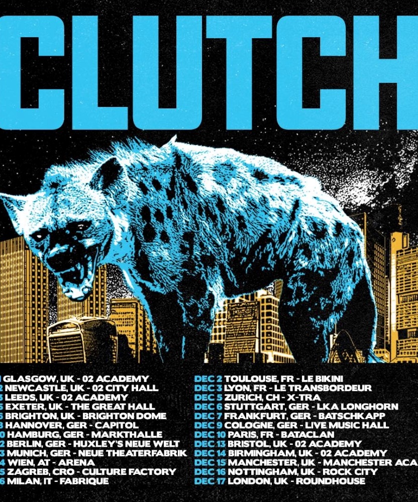 Clutch UK/EU Tour 2022 11 November 2022 O2 Academy Glasgow Event/Gig details & tickets