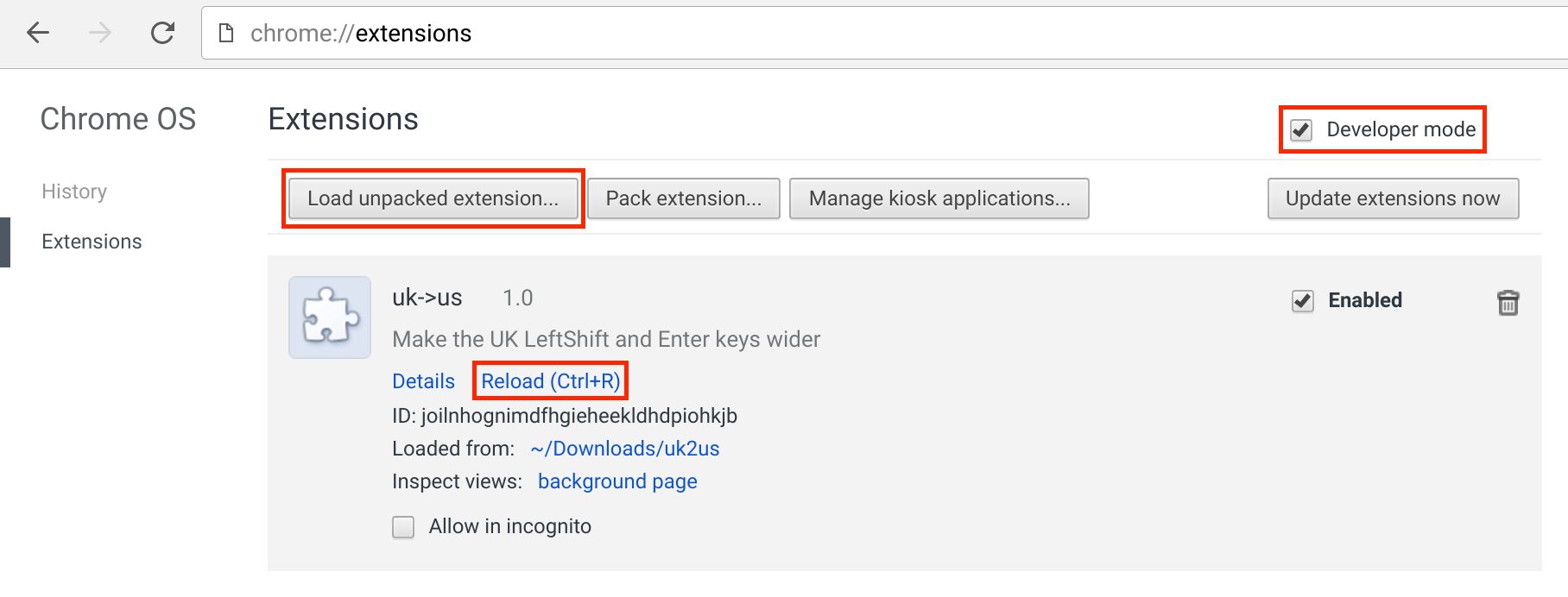 Remapping the keyboard in a Chrome OS extension • dgopstein