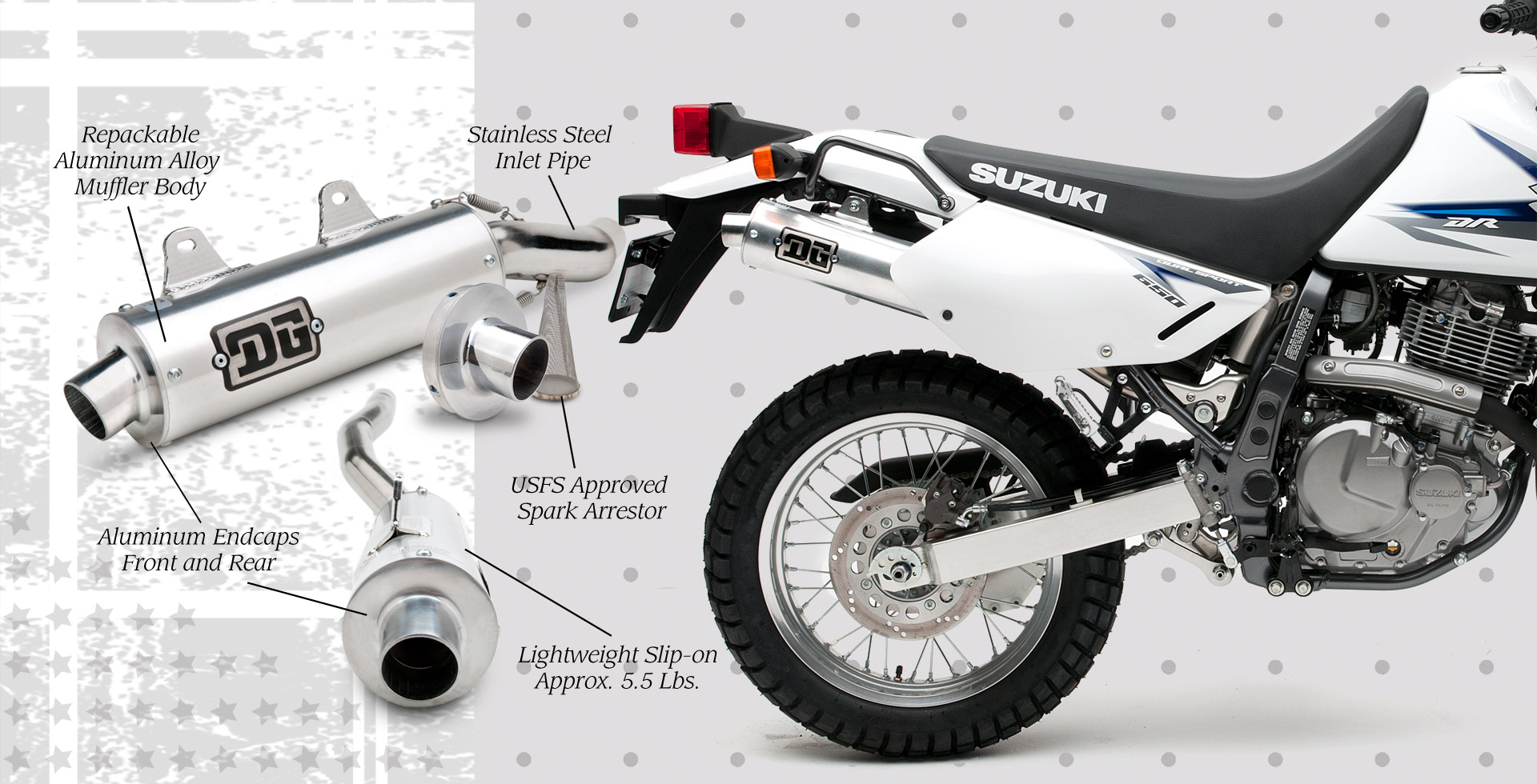 Suzuki DR650SE 2010 RSeries SlipOn Exhaust DG Performance