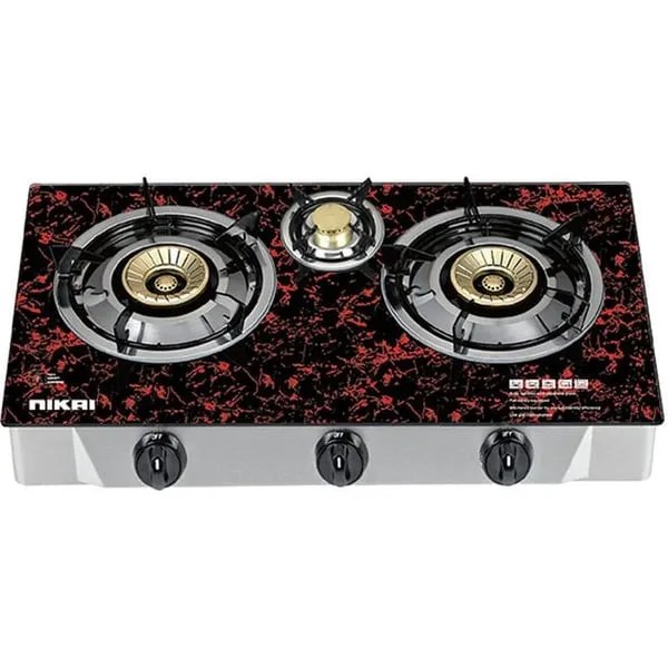 "Buy NIKAI 3 Burner Glass Gas Stove NG9093GSF Dhabione"