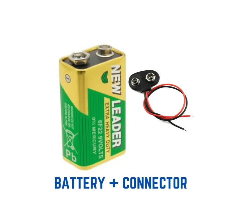 9V Dc non-rechargeable battery with connector – Dhaka Robotics