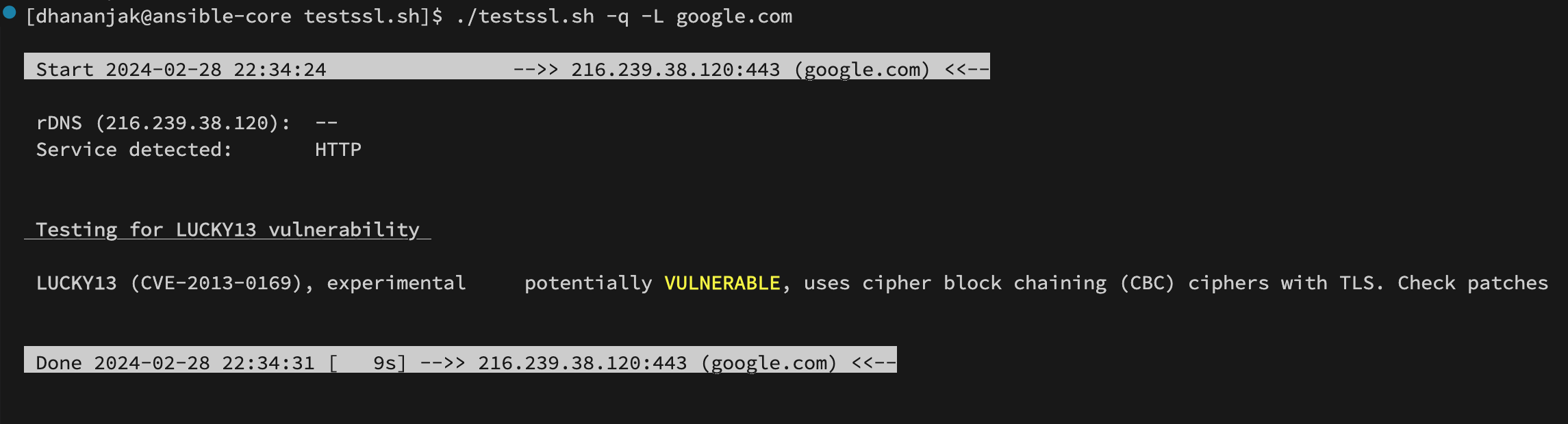 Testssl.sh TLS and SSL Pentesting Tool Dhananja K
