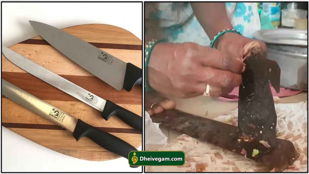 மொக்கையாக இருக்கும் கத்தி, கத்திரிக்கோல், அருவாமனை, இவைகளை வீட்டில் இருந்தபடி 2 நிமிஷத்தில்