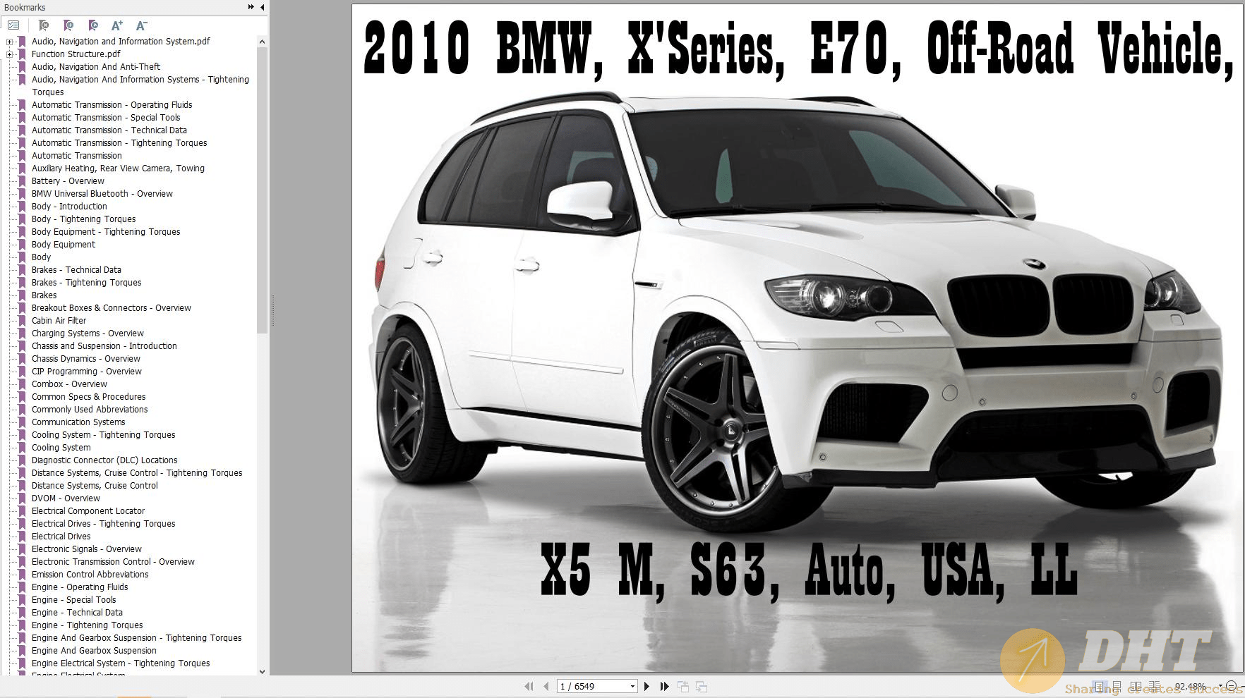 BMW X Series E70 X5M S63 Auto USA LL 2010 Diagrams & Service Repair