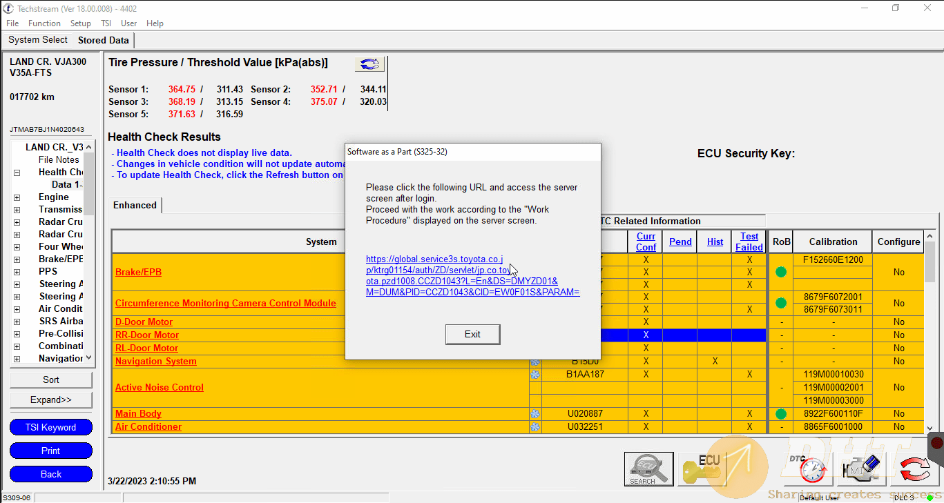 Program SRS ECU and ECU Security Key Toyota Land Cruiser 2022 / Toyota