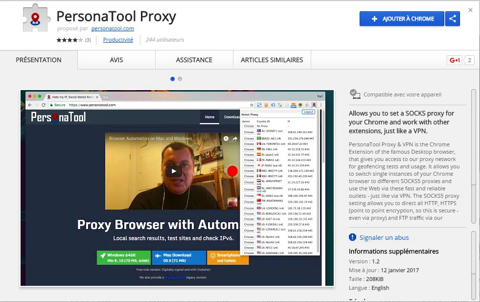 Extension PersonaTool Proxy DiClic