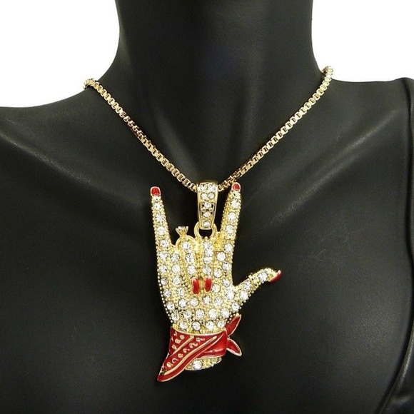 Jewelry Cardi B I Love You Hand Sign Pendant Box Chain Poshmark