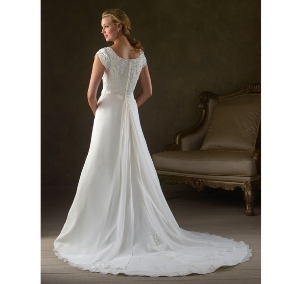 Bliss Dresses Bonny Bliss 22 Modest Chiffon Wedding Dress Poshmark