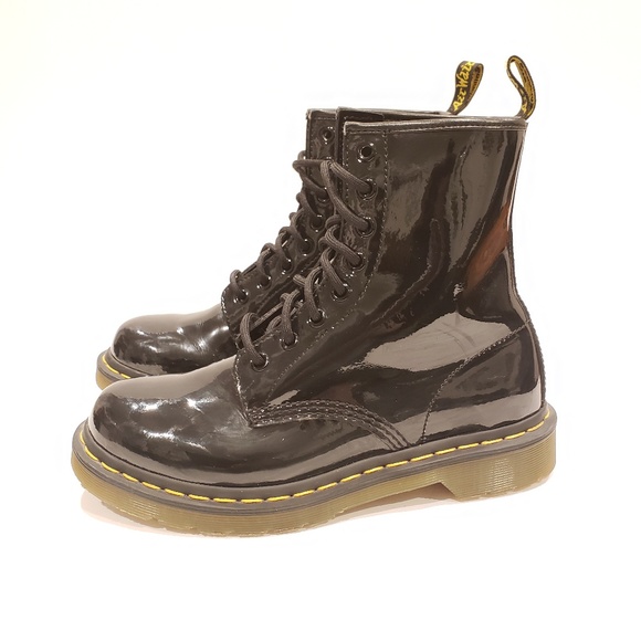 Dr Martens Black Patent boots neu Lack 38