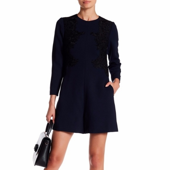 Ted Baker Pants & Jumpsuits Ted Baker Aysa Navy Blue Embroidered