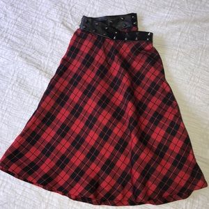 Forever 21 Skirts Redblack Plaid Skirt W Spikes Poshmark
