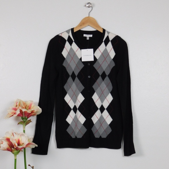 croft & barrow Sweaters Croft Barrow Argyle Cardigan Sweater Crew