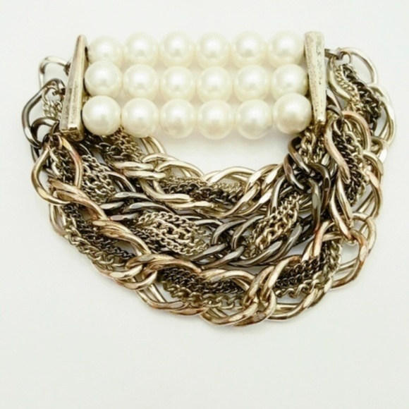 Armani Exchange Jewelry Armani Exchange 3 Strand Metal Pearl Bracelet