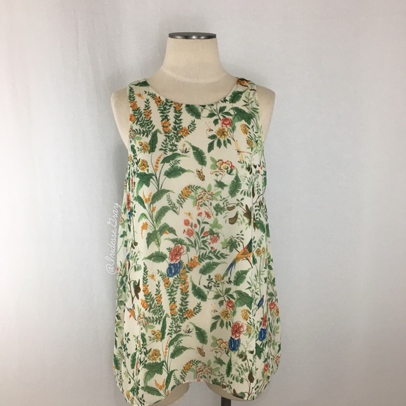 Max Studio Tops Max Studio Floral Print Trapeze Sleeveless Top Lg Poshmark